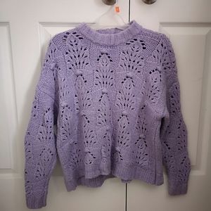 Aerie cotton blend knit purple sweater